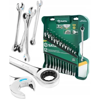 Klíč SATA Očkoploché klíče s dvojitou ráčnou Sada klíčů 8-19mm 12 Ks