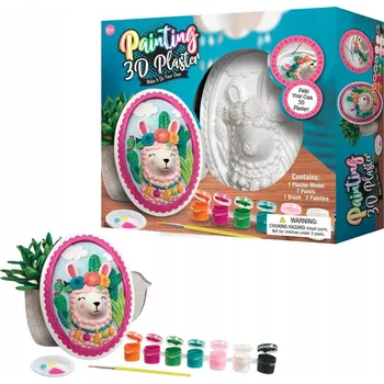 kreativní sada Kreativní sada DIY pro vymalování 3D obrazu Lamy, štětec, barvy, Alpaka