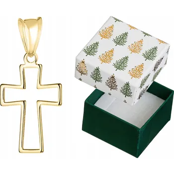 Přívěsek Stříbrný Pozlacený Přívěsek Křížek Malý Jemný Zlatý Závěsek Kříž