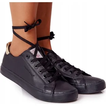 Dámské tenisky KOŽENÉ TENISKY CROSS JEANS HH2R4003C ČERNÉ 37