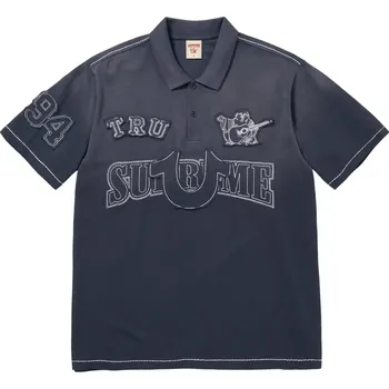 Pánské oblečení Supreme True Religion Applique Polo Navy Velikost: M