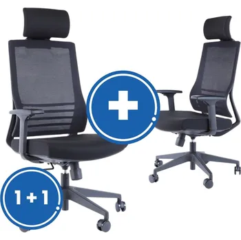 Kancelářská židle Claudio 1 + 1 ZDARMA, černá