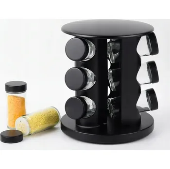 Dóza na potraviny Sada kořenek s otočným stojanem, 13 dílů, 12x nádoba na koření