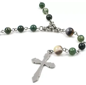 Náhrdelník Pánský růženec na krk s achátem