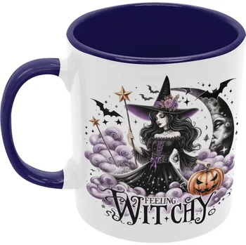 Hrnek-Feeling Witchy - bílý/modrý