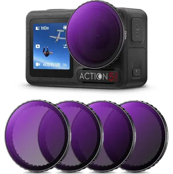 K&F CONCEPT DJI Osmo Action 4 ND Filter Kit ND8+ND16+ND32+ND64 4 Pack, Optical Glass Filters with Mu