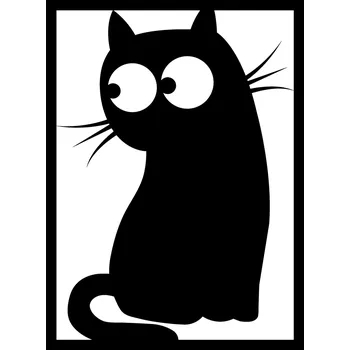 Samolepící dekorace Samolepka na zeď-Sedící kočka 20 x 28 cm
