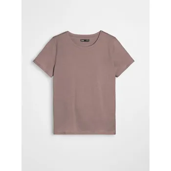 Dámské tričko Sinsay - Bavlněné tričko Basic - hnědá - 504EU-84X - 504EU-84X-S