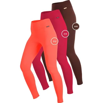 Dámské hladké legíny LITEX vysoký pas M hnědošedá