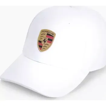 Kšiltovka PORSCHE Crest baseball cap Essential Čepice kšiltovka se znakem bílá (Baseballová kšiltovka s erbem Porsche a kovovou sponou s nápisem „PORSCHE“.)