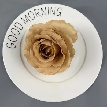 umělá květina Květní hlava RŮŽE průměr květu 10 cm HNĚDÁ