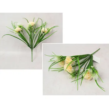 umělá květina Kytice KARÉTKA, TRÁVA výška 33 cm, 7 stonků (4 květy 6x3,5 cm) BROSKVOVÁ