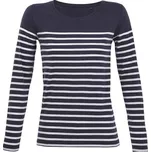 SOL'S Dámské pruhované tričko s dlouhým rukávem Matelot - Tmavě modrá / bílá | 2XL