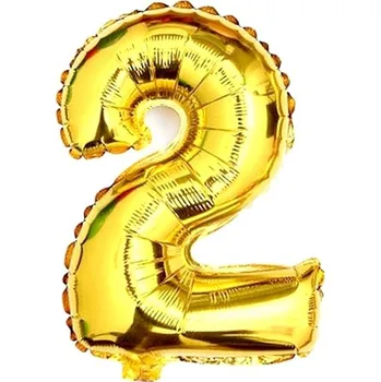 Balónek Fóliový balónek 82 cm-zlatý číslo 2