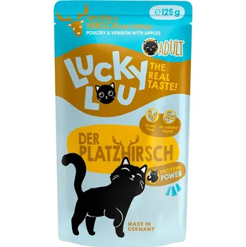 Krmivo pro kočku Lucky Lou Lifestage Adult drůbež a jelen 16 × 125 g
