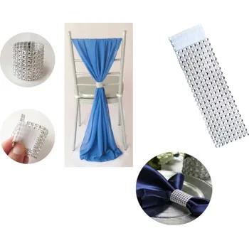 Prsten Páska se zirkoniemi na suchý zip, prsten na ozdobu 13x4 cm STŘÍBRNÁ - sada 10 ks