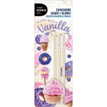 KIDEA Tužky + vonné gumy VANILKA – sada 6 ks v blistru