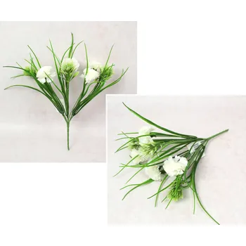 umělá květina Kytice KARÉTKA, TRÁVA výška 33 cm, 7 stonků (4 květy 6x3,5 cm) BÍLÁ