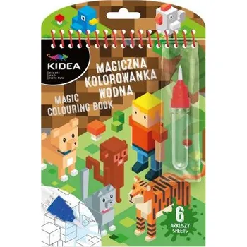 omalovánky KIDEA Magická opakovaně použitelná vodní omalovánka PIKSELE – 8 stran