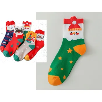 Dámské ponožky Dámské ponožky SVÁTEČNÍ mix Santa Claus, sob, medvídek