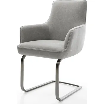 Jídelní židle DELIFE Jídelní židle Heira-Flex s područkami strukturovaná látka Měkký šedá jídelní židle plochá grafit taštičkové pružiny