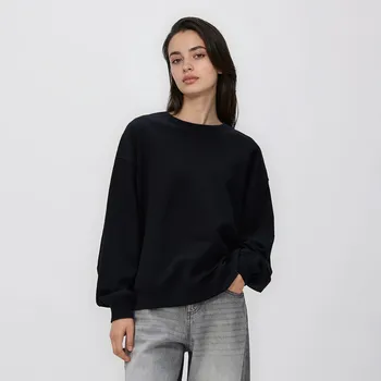 Dámská mikina Reserved - Hladká mikina s vysokým podílem bavlny - černý - 758HS-99X - 758HS-99X-L