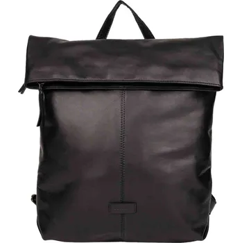 Městský batoh Rolovací dámský kožený batoh Bellicci Tamia - černá