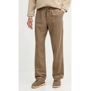 Dámská móda Kalhoty s lněnou směsí Guess M5YB77.WHC00 hnědá 84X, vel. 34