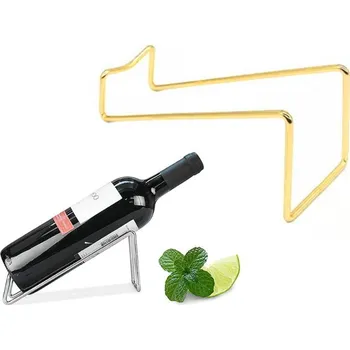 Stojan na víno Jednoduchý stojan na víno 19x8x7,5 cm ZLATÝ