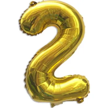 Balónek Fóliový balón ZLATÁ ČÍSLICE 2 (40 cm)