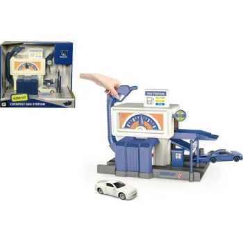 autíčko Čerpací stanice s autíčky v kartonu 22,5x19x12,5 cm