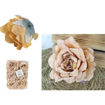 umělá květina Květinová hlavice RŮŽE 11x7,5 cm BEŽOVÁ