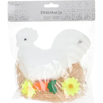 Velikonoční dekorace Velikonoční dekorace HÁLKA s flokováním a senem ve fólii 24x21x6 cm