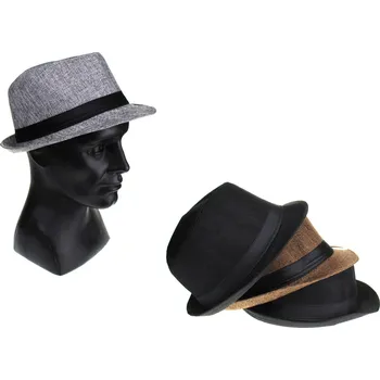 Pokrývka hlavy Pánský klobouk s černým páskem MIX BAREV 26 cm