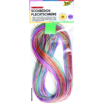 kreativní sada Bužírky scoubidou – třpytivé kreativní šňůrky, 50 ks