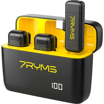 Mikrofon 7Ryms S1 2x Mobilní Bezdrátový Klopový Mikrofon s Odhlučněním a Nabíjecím Boxem Výběr Variant 2x mikrofon + přijímač USB-C