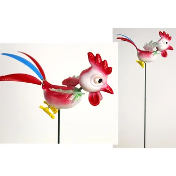 Vánoce Plastová ozdoba KOHUT na kovovém PÍKU 15x12x10 cm pik 45 cm