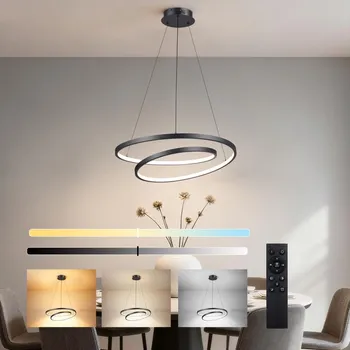 Brilagi-LED Stmívatelný lustr na lanku TWISTER LED/48W/230V pr. 50 cm černá +DO