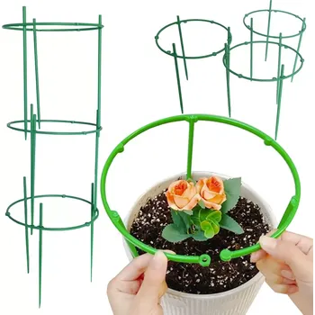 Opora na rostlinu VERK Kruhová podpěra pro rostliny v květináčích - 3 kroužky