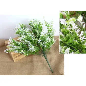 umělá květina p Smíšená kytice LISTY výška 50 cm, 18 stonků BÍLO-ZELENÁ