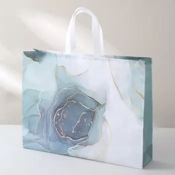 Nákupní taška Nákupní taška 47x36x10 cm BÍLO-MODRÁ plast