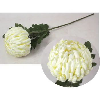 umělá květina Květina CHRYZANTEMA ANANAS výška 68 cm (hlava 14x8 cm) SMETANOVÁ