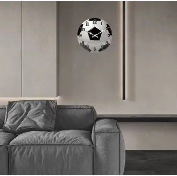 Hodiny Moderní dřevěné fotbalové nástěnné hodiny 30cm s tichým chodem