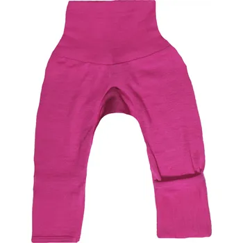 Dětské termo spodky Dětské kalhoty z merino vlny a hedvábí s ohrnovacími manžetami, růžové Velikost: 74/80