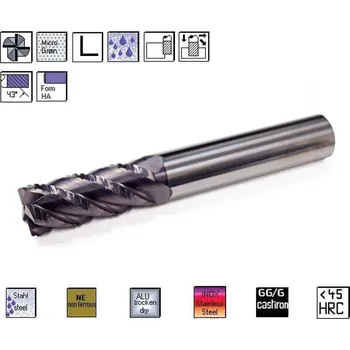 Fréza SK hrubovací fréza pr. 20,0 x 60,0 mm 4bř. 43° TiAlN , CERANIT H80.2000L