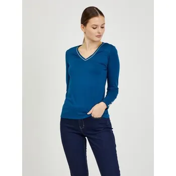 Dámské tričko Modré dámské tričko s dlouhým rukávem