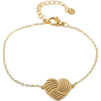 Náhrdelník Náramek z nerezové oceli srdce - 2 zlatá
