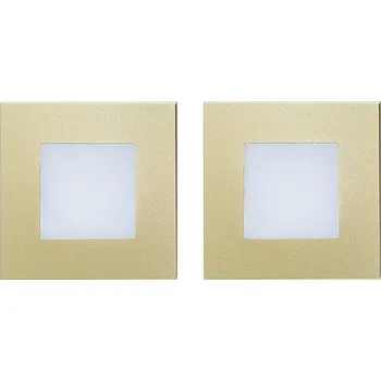 Žárovka Luxera Prezent Step light set 2 ks LED 1 W, schodišťové zápustné světlo, gold