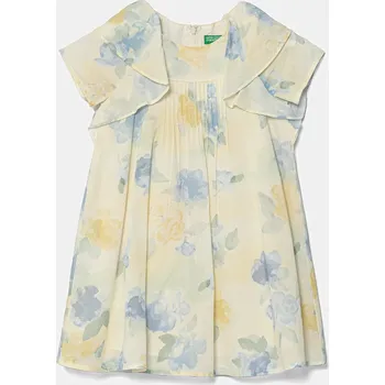 Dámské šaty Dětské bavlněné šaty United Colors of Benetton 4HYUGV02B.P.Seasonal žlutá 10A, vel. 98