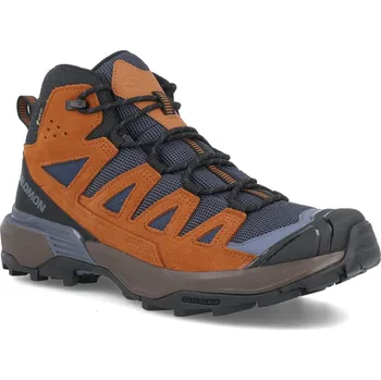 Pánská treková obuv Salomon X Ultra 360 Leather Mid GTX M L47570700 - blue nights/caramel cafe grisaille 41 1/3